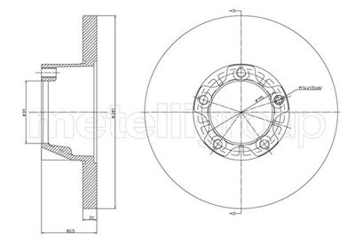 METELLI 23-0291 Тормозные диски для VW LT 40-55 I Фургон (291-512)