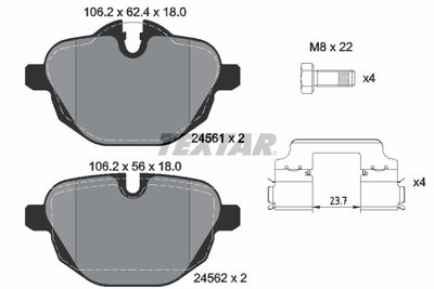 Комплект тормозных колодок, дисковый тормоз TEXTAR 2456181 для BMW i8