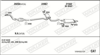 Изпускателна система WALKER VWH05724