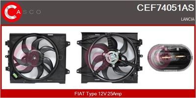 CASCO CEF74051AS Вентилятор системы охлаждения двигателя  для LANCIA YPSILON (312_) 0.9 TwinAir (312.YXN11, 312.YXN1A)