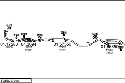 SISTEM DE ESAPAMENT MTS FORD75760A001582