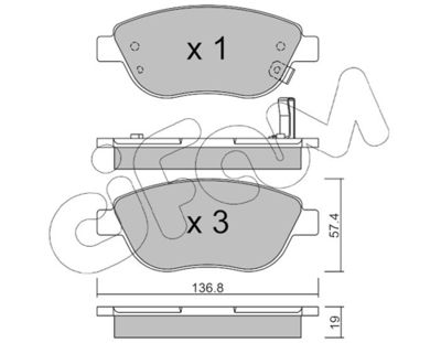 Brake Pad Set, disc brake 822-322-2