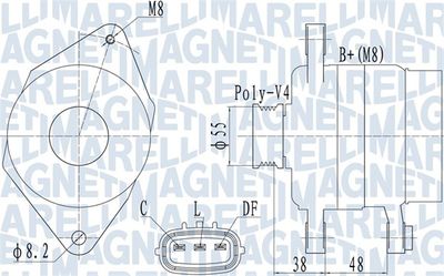 MAGNETI-MARELLI 063732124010 Генератор  для KIA PICANTO (Киа Пиканто)