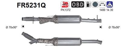 Filtr sadzy / filtr cząstek stałych, układ wydechowy AS FR5231Q