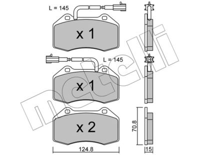 Комплект тормозных колодок, дисковый тормоз METELLI 22-0651-2 для ALFA ROMEO 4C