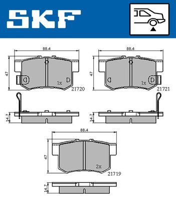 Комплект тормозных колодок, дисковый тормоз SKF VKBP 90505 A для HONDA LEGEND