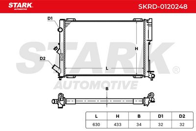 радиатор, охлаждане на двигателя STARK SKRD-0120248