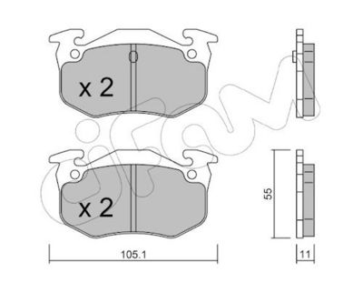 Sada brzdových destiček, kotoučová brzda CIFAM 822-038-0