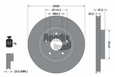 BENDIX Braking BDS1789 Тормозные диски  для HONDA CR-V (Хонда Кр-в)