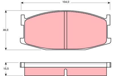 Комплект тормозных колодок, дисковый тормоз TRW GDB198 для MAZDA 929