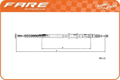 Тросик, cтояночный тормоз FARE SA 18064 для FIAT MAREA