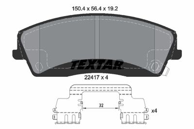 Комплект тормозных колодок, дисковый тормоз TEXTAR 2241701 для DODGE MAGNUM