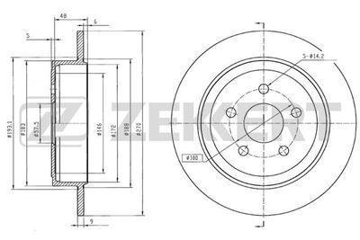 Тормозной диск ZEKKERT BS-5240 для CHRYSLER NEON