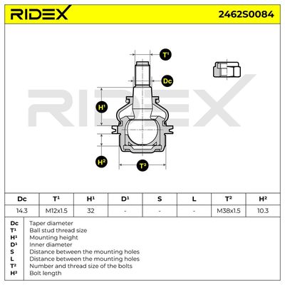 Шарнири RIDEX 2462S0084