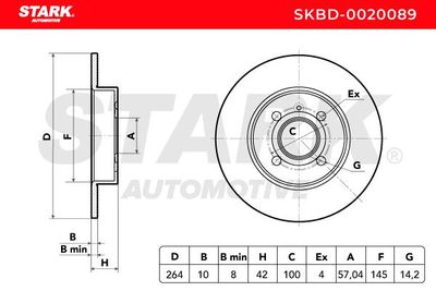 спирачен диск STARK SKBD-0020089
