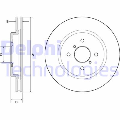 Bromsskiva DELPHI BG4750C