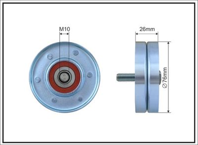 Deflection/Guide Pulley, V-ribbed belt 165-36