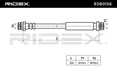 спирачен маркуч RIDEX 83B0156