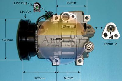 Compressor, air conditioning Auto Air Gloucester 14-1459P