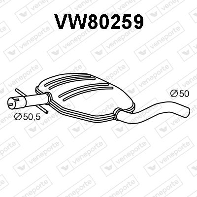 VENEPORTE VW80259 Глушитель выхлопных газов  для VW GOLF III Variant (1H5) 2.0