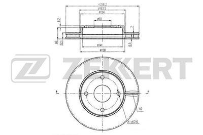 Тормозной диск ZEKKERT BS-6207 для CHERY ELARA