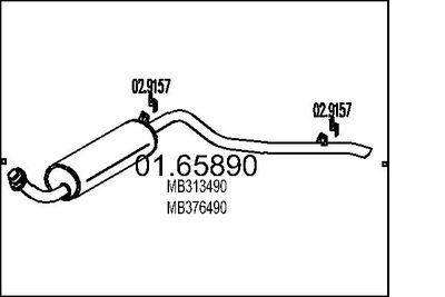 Глушитель выхлопных газов конечный MTS 01.65890 для MITSUBISHI PAJERO