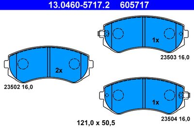 Комплект тормозных колодок, дисковый тормоз 13.0460-5717.2