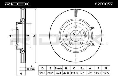 спирачен диск RIDEX 82B1057