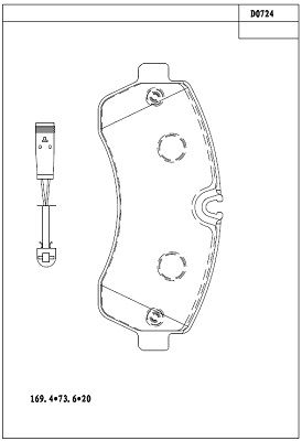 Комплект тормозных колодок, дисковый тормоз ASIMCO KD0724 для VW CRAFTER