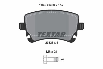 Комплект тормозных колодок, дисковый тормоз TEXTAR 2332611 для BENTLEY CONTINENTAL
