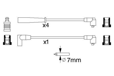 Комплект проводов зажигания BOSCH 0 986 356 763 для ROVER 600