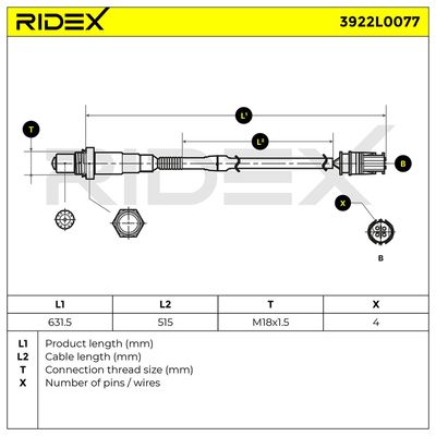 ламбда-сонда RIDEX 3922L0077