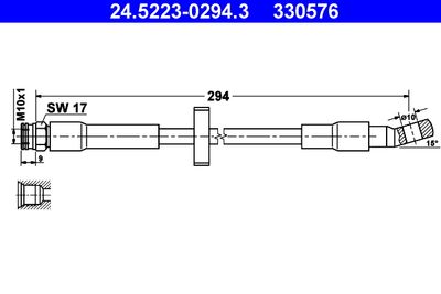 Тормозной шланг ATE 24.5223-0294.3 для SEAT MALAGA