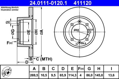 Тормозной диск ATE 24.0111-0120.1 для SAAB 900