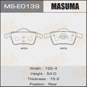 Комплект тормозных колодок MASUMA MS-E0139 для VOLVO S60