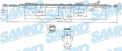 Тросик, cтояночный тормоз SAMKO C0527B для OPEL AGILA