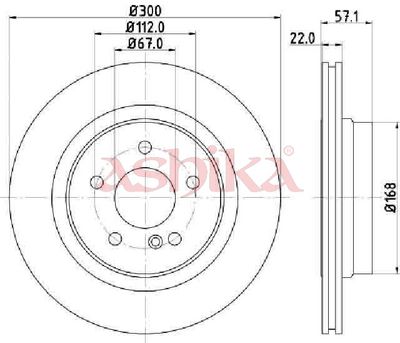 спирачен диск ASHIKA 61-00-0510C