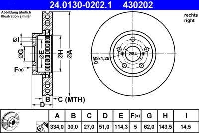 Тормозной диск ATE 24.0130-0202.1 для LEXUS GS