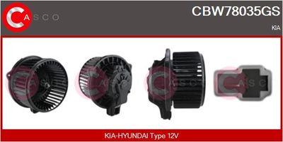 Вентилятор салона CASCO CBW78035GS для KIA CARNIVAL