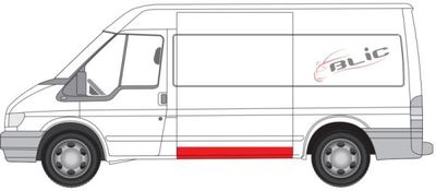 Zijwand reparatie coating Links (lang model middelgroot model, onderste deel, hoogte 18cm) past: FORD TRANSIT V, TRANSIT V FL 01.00-08.13
