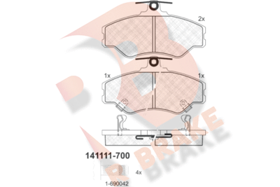 Комплект тормозных колодок, дисковый тормоз R BRAKE RB1111-700 для HYUNDAI GRACE