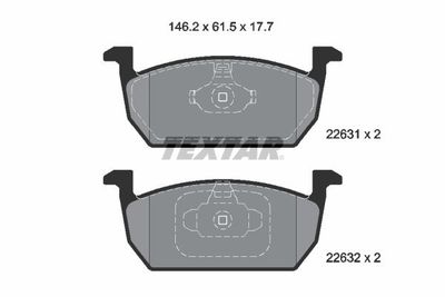 Комплект тормозных колодок, дисковый тормоз TEXTAR 2263101 для SKODA KAMIQ