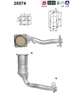 AS 28574 Катализатор  для PEUGEOT 206 (Пежо 206)