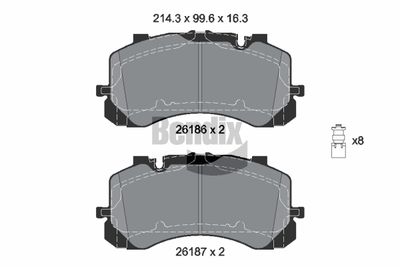 Комплект тормозных колодок, дисковый тормоз BENDIX Braking BPD2428 для BENTLEY BENTAYGA