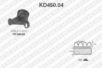 Комплект ремня ГРМ SNR KD450.04 для BMW 3