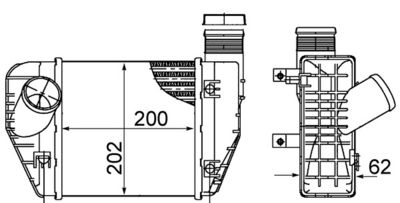 Intercooler, inlaatluchtkoeler - CI423000S - MAHLE