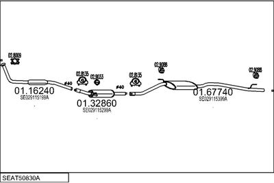 SISTEM DE ESAPAMENT MTS SEAT50830A002900