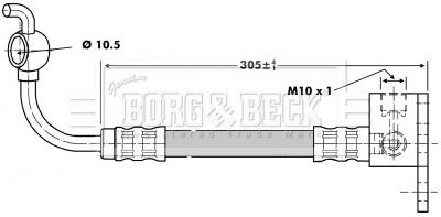 Тормозной шланг BORG & BECK BBH6809 для MAZDA MX-5