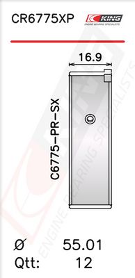 Черупка на биелен лагер KING CR6775XP0.25