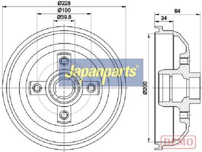 JAPANPARTS Stabdžių būgnas